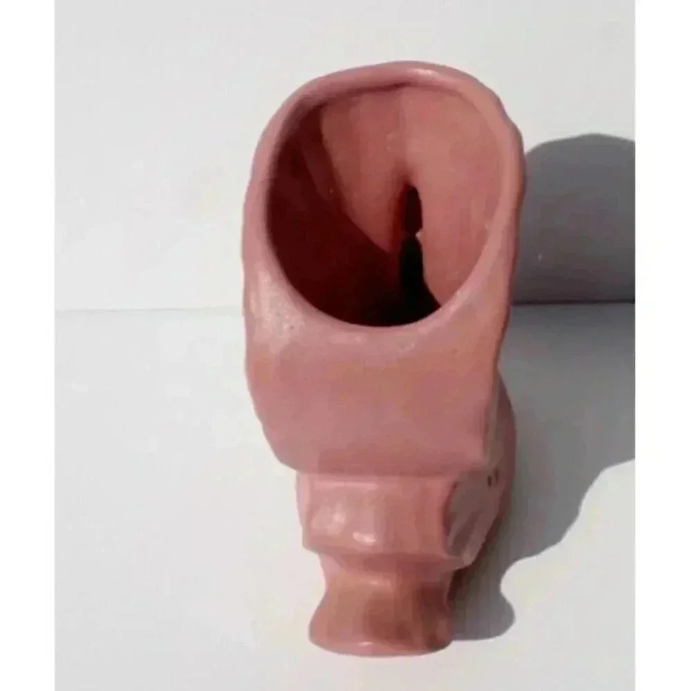 Vtg 1950's Rosemeade Dakota Pottery Pink Swan Planter Pot Country Farmhouse